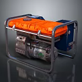 Portable Gasoline Generator With Orange Top Metal Frame Control Panel And Mechanical Parts