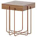 Modern Dark Wood Coffee Table With Sleek Metal Legs And Minimalist Design