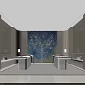 Luxurious SPA Interior Design With Massage Beds And Abstract Wall Art