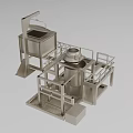 Stainless Steel Industrial Processing Equipment With Mixing Tank Platform And Stairs Structure