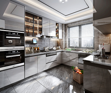 Light Luxury Kitchen 3d model