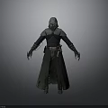 Armored Fantasy Warrior Character With Green Cloak Spiked Gauntlets And Leather Armor