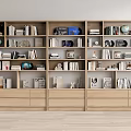 Bookcase Bookshelf Ornaments Book Decorative Cabinet 3d model
