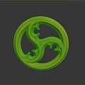 Yellow Circular Ornamental Spiral Design Clothing Accessory Badge for Modern Apparel