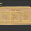 Wooden Storage Cabinet With Three Drawers Three Doors Black Handles Light Wood Finish