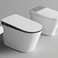 Sleek Modern White Toilets With Smart Control Panel And LED Lights 3d model