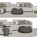 Modern Sofa Coffee Table Combination Multiplayer Sofa Coffee Table Combination 3d model
