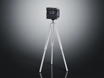 Modern Electronic Device On White Tripod Stand With Black Body Design 3d model