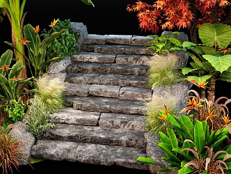 Chinese Style New Chinese Style Step Landscape Stone Step Landscape 3d model