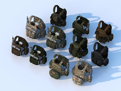 bulletproof vest bulletproof helmet armor 3d model