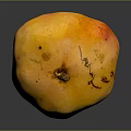 Yellow and Red Pomegranate with Speckled Skin on Dark Background with Reflection