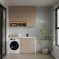 03 Balcony Modern Balcony Washing Machine Cabinet Toiletries 3d model