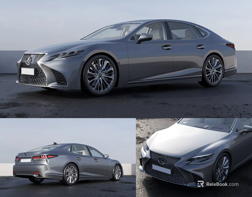 Lexus Silver Luxury Sedan With Modern Sleek Body And Alloy Wheels Exterior View 3d model 