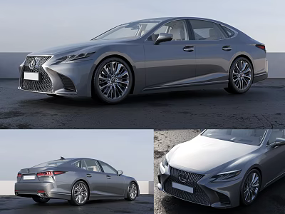 Lexus Silver Luxury Sedan With Modern Sleek Body And Alloy Wheels Exterior View 3d model