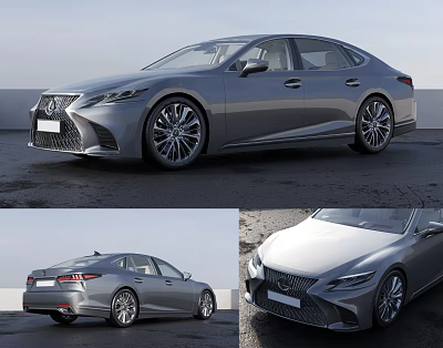 Lexus Silver Luxury Sedan With Modern Sleek Body And Alloy Wheels Exterior View 3d model