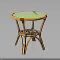 Rattan Table With Glass Top Modern Natural Design For Home Furniture Decor
