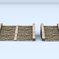 Road Infrastructure Stone Steps Featuring Natural Moss Covered Texture 3d model