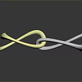 Yellow And White Silicone Intertwined Rings Home Daily Living Supplies