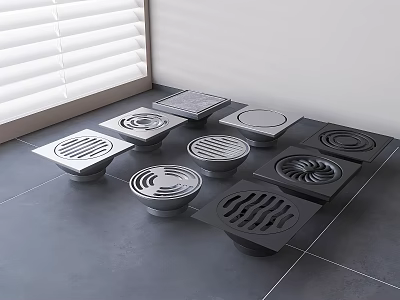 Bathroom Small Fixtures Various Design Floor Drains For Bathroom Floor 3d model