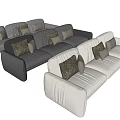 Modern Dark Gray And Cream Sectional Sofa With Plush Cushions In Modern Style Velvet Fabric