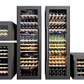 Modern Wine Coolers with Glass Doors and Multiple Shelves for Wine Bottle Storage