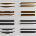 Modern Furniture Handles in Gold and Black with Various Designs and Shapes