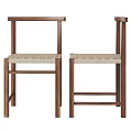 Stylish Outdoor Chairs With Dark Brown Wooden Frame And Light Woven Seat