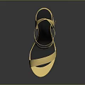 Elegant Golden Strappy High Heels With Stiletto Heel On Black Background