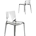 Modern Transparent Leisure Chair With Clear Acrylic Body And Metal Legs Design