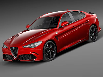 Red Sporty Sedan With Sleek Body Black Rims And Aerodynamic Exterior Design 3d model