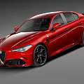 Red Sporty Sedan With Sleek Body Black Rims And Aerodynamic Exterior Design