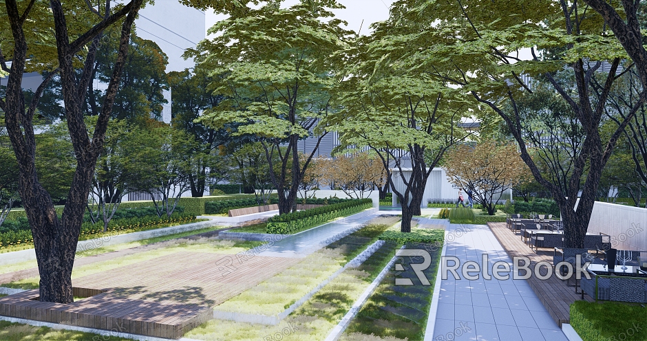 Modern Garden Landscape Residential Area Landscape Forest Rest model