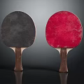 Vintage Table Tennis Rackets With Black And Red Rubber Surfaces And Wooden Handles For Sports