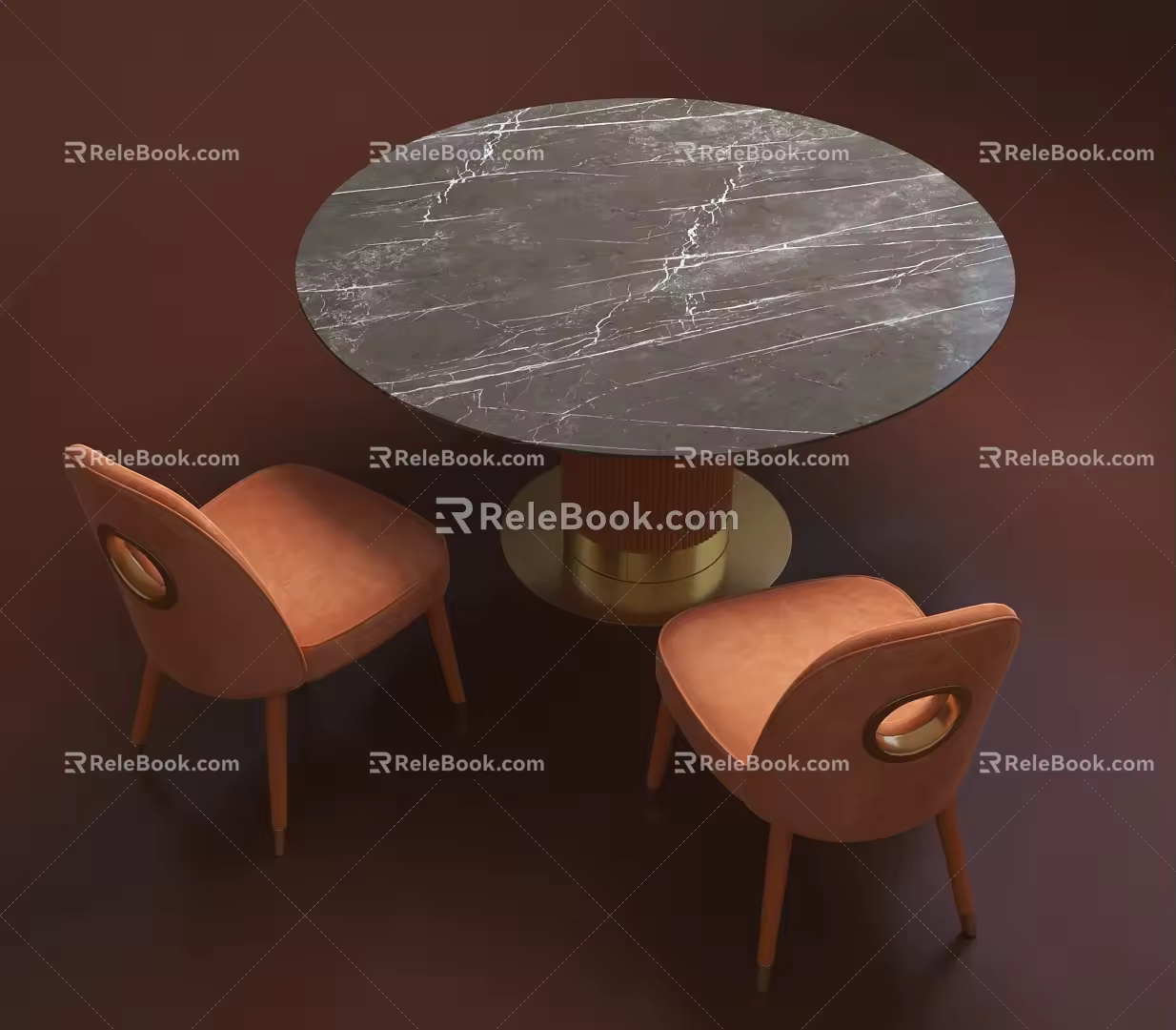 Dining table and chair combination 3d model