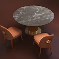 Dining table and chair combination 3d model