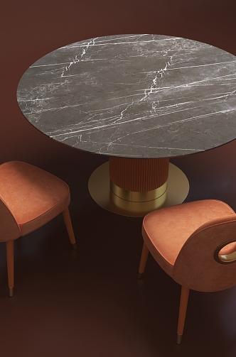 Dining table and chair combination 3d model