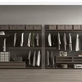 Modern Wardrobe Interior Design With Hanging Rods Drawers Storage Boxes And Shelves 3d model