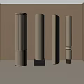 Various Designed Neutral Toned Columns With Different Shapes In Warm Interior