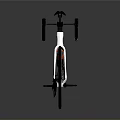 Modern White And Black Racing Bicycle With Red Accents And Carbon Fiber Frame