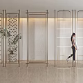 Modern Metal Frame Room Dividers With Laser Cut And Mesh Patterns In Interior Space