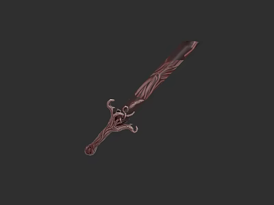 Ornate Fantasy Sword With Intricate Carved Hilt And Detailed Blade Design 3d model