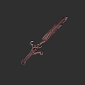 Ornate Fantasy Sword With Intricate Carved Hilt And Detailed Blade Design