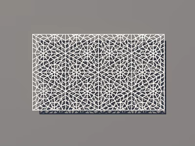 Modern Pane Snowflake Pane Window Flower Metal Pane 3d model