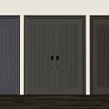 Dark Double Doors With Vertical Striped Design In Modern Wooden Interior