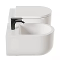 Sleek Modern Toilet With Matching Sink Wall Mounted Control Panel And Multiple Color Options
