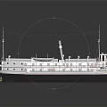 Vintage Water Transport Vessel With Multi Deck Chimney Lifebuoys And Wooden Details