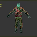 Game Film Character In Tactical Military Outfit With Black Green Armor And Yellow Accents