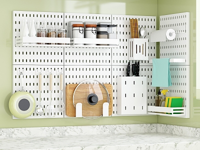 Hole board kitchenware combination 3d model