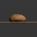 Freshly Baked Golden Bread On Rustic Wooden Cutting Board For Serving