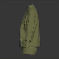 Green High Neck Sweatshirt With White Stitching And Long Sleeves Casual Style